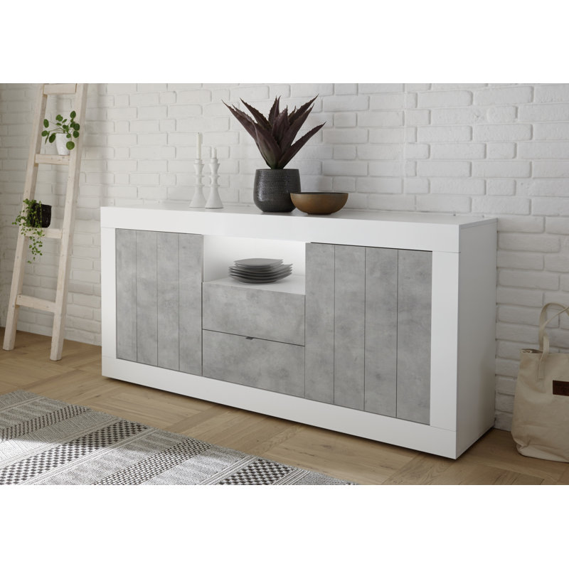 Honi 184cm Sideboard, White/Light grey