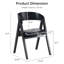 Chaises de salle à manger en similicuir avec cadre en bois d'hévéa massif, ensemble de 4, noir-800182448