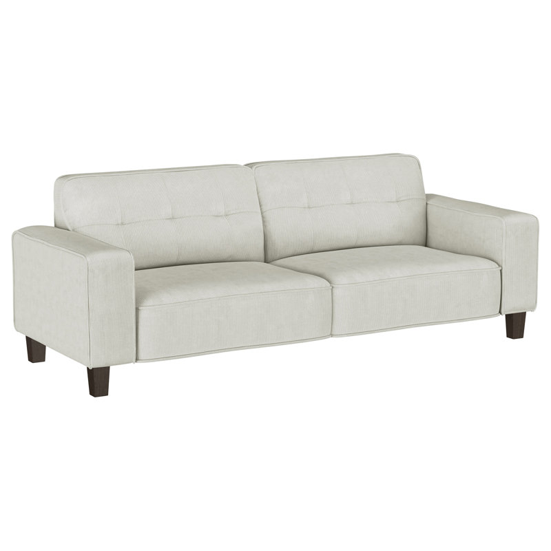Evoke Greige Upholstered Tufted Sofa