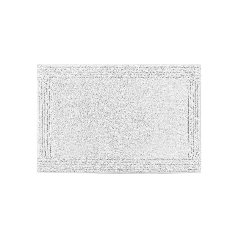 Tapis pour salle de bain réversible 100% coton gris 3000 x 3000 po, 17 po x 24 po, à poils moyens, lavable à la machine, ajoute du style aux poils de salle de bain 0,5 po et doux, rehausse le décor