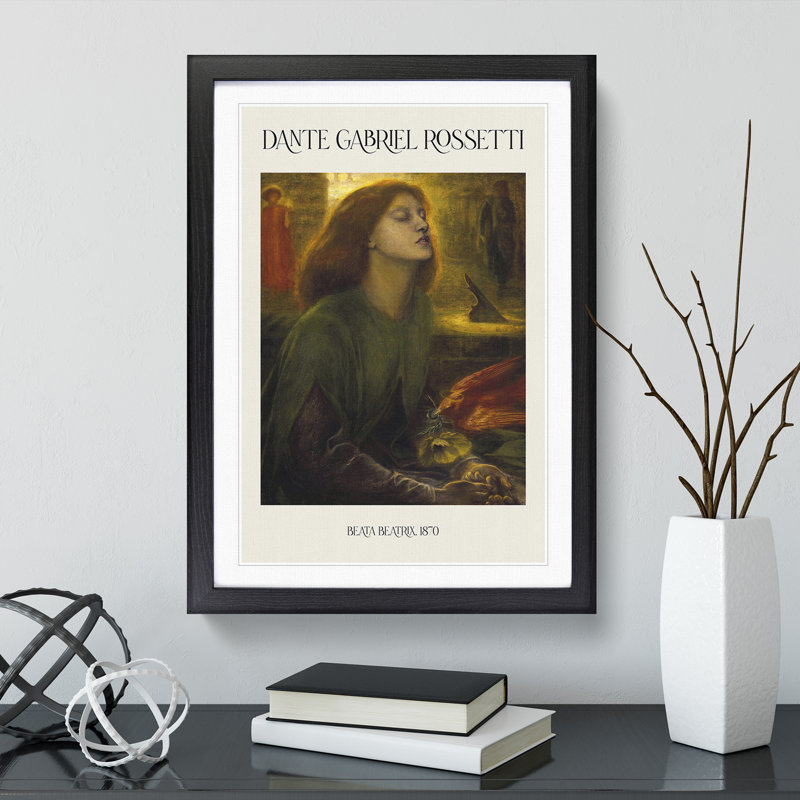 Beata Beatrix by Dante Gabriel Rossetti - Picture Frame Graphic Art, 65cm H x 48cm W x 2cm D, Black Framed