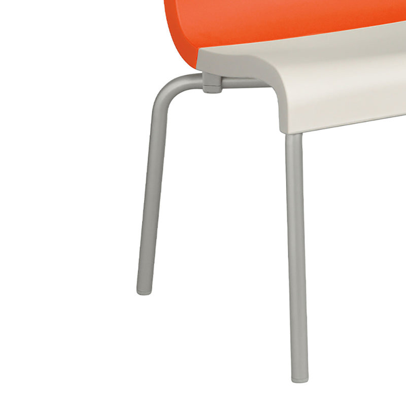 Chaise de salle à manger d'extérieur empilable, Orange