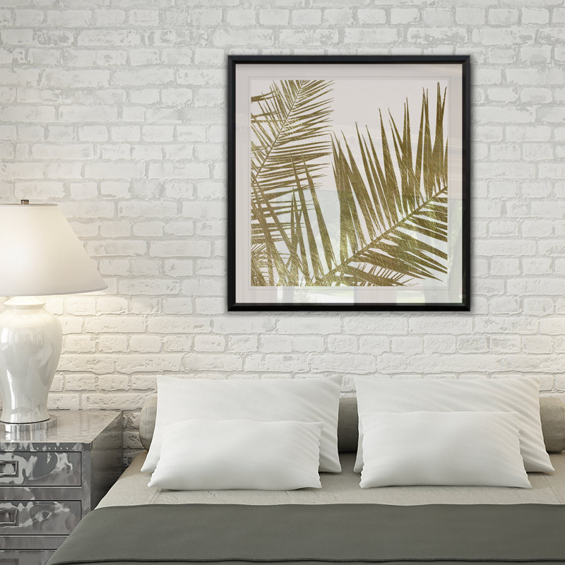 « golden frondes i », impression encadrée, H 22,5 po x l 22,5 po x P 1,5 po