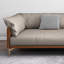 Canapé modulaire kaki en cuir véritable-709058719