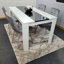 Dining Table Wooden White And Black Table Tufted Velvet Grey Or Black Chairs Set-1729300277