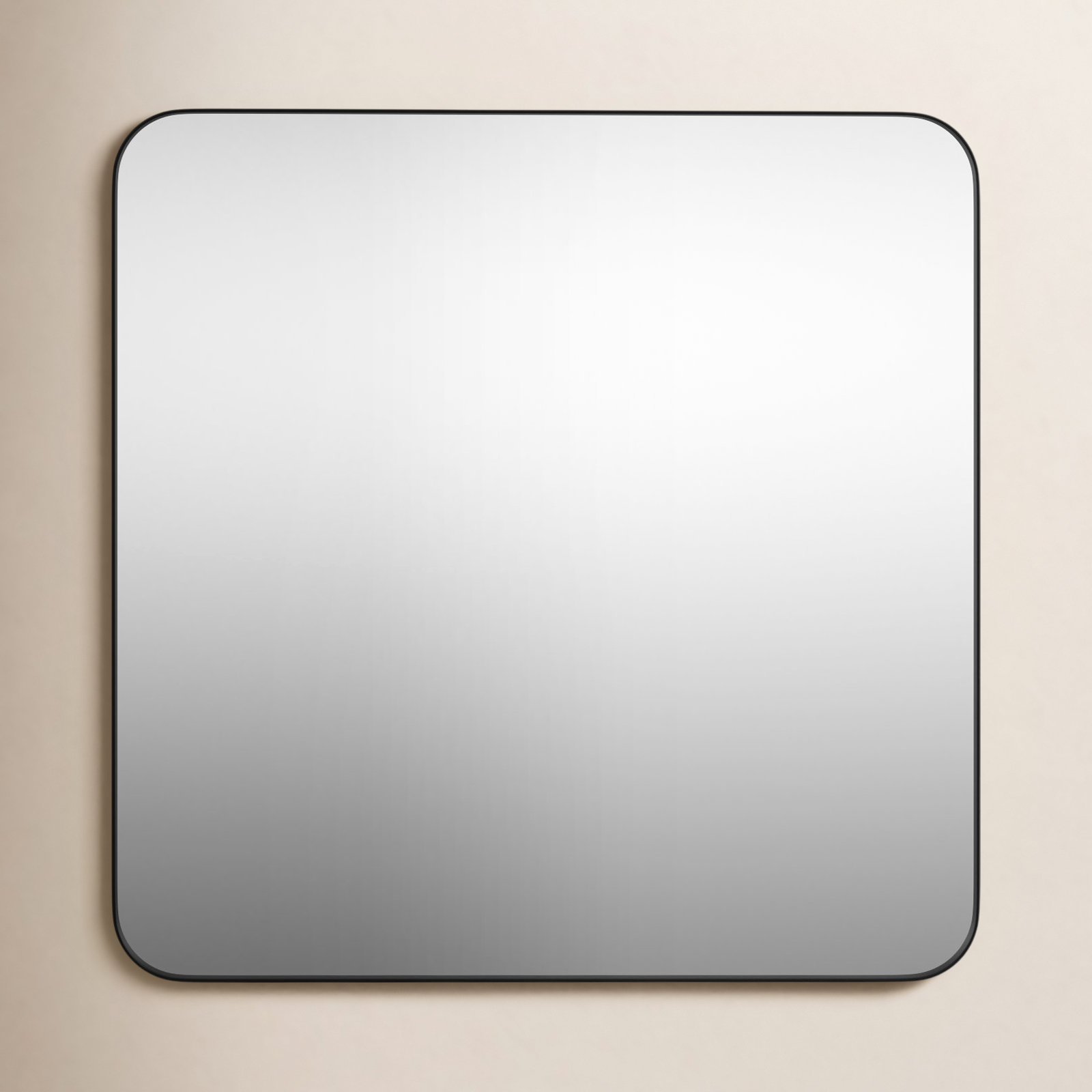 Eaton Modern & Contemporary Accent Mirror, 34" x 33.75", Matte Black