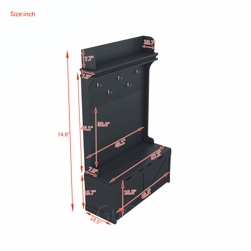 Versatile Hall Tree with Storage and Hooks for Entryways, Enhancing Home Decor