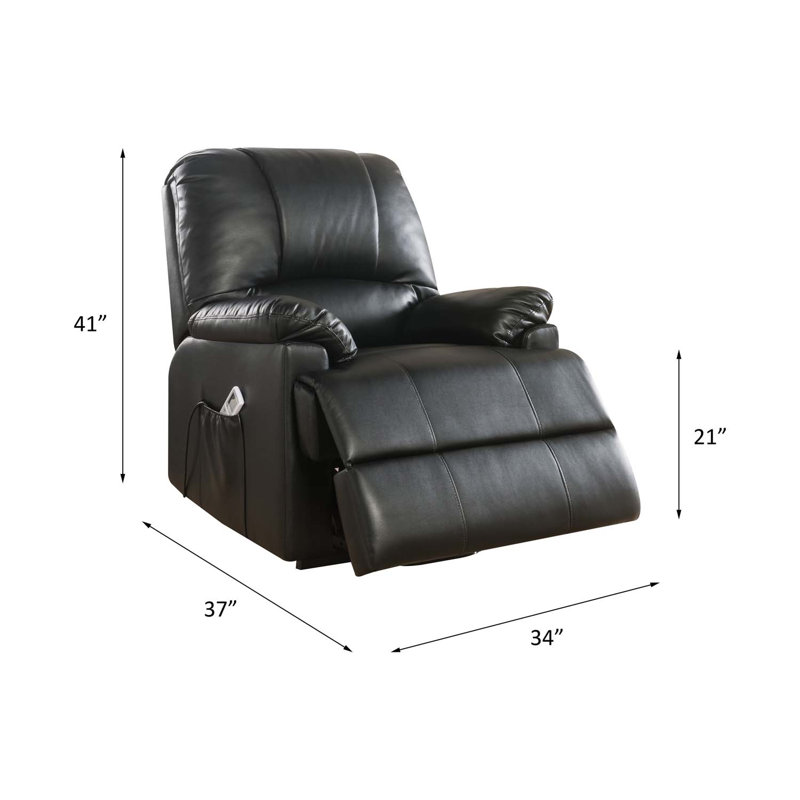 Faux Leather Lift Assist Recliner, Black Faux Leather