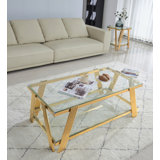 Everly Quinn Modern Stainless Steel Coffee Table Set (Set Of 2), Double ...