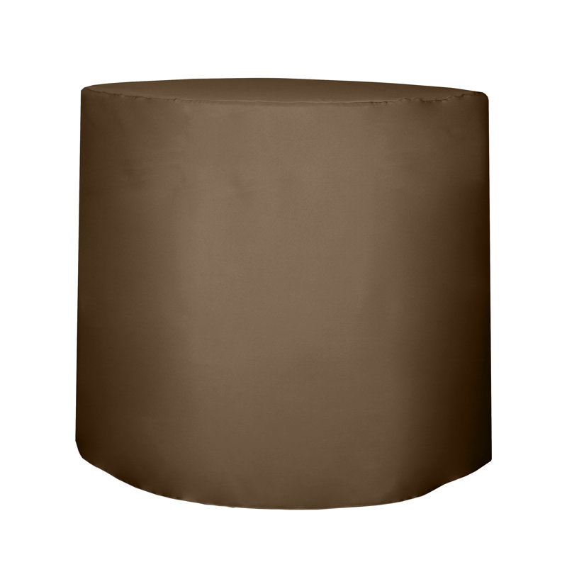 Javin Solid Color Round Tablecloth, Toast, 1