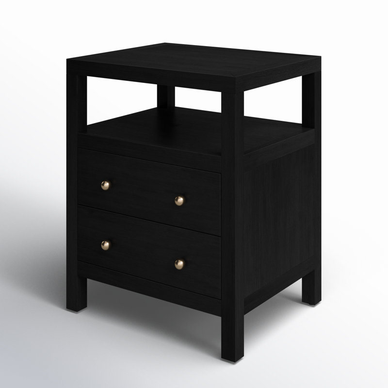 Celine 21" 2-Drawer Nightstand, Antique Taupe