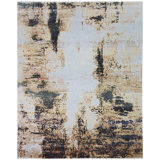 Abstract Area Rug in Gold