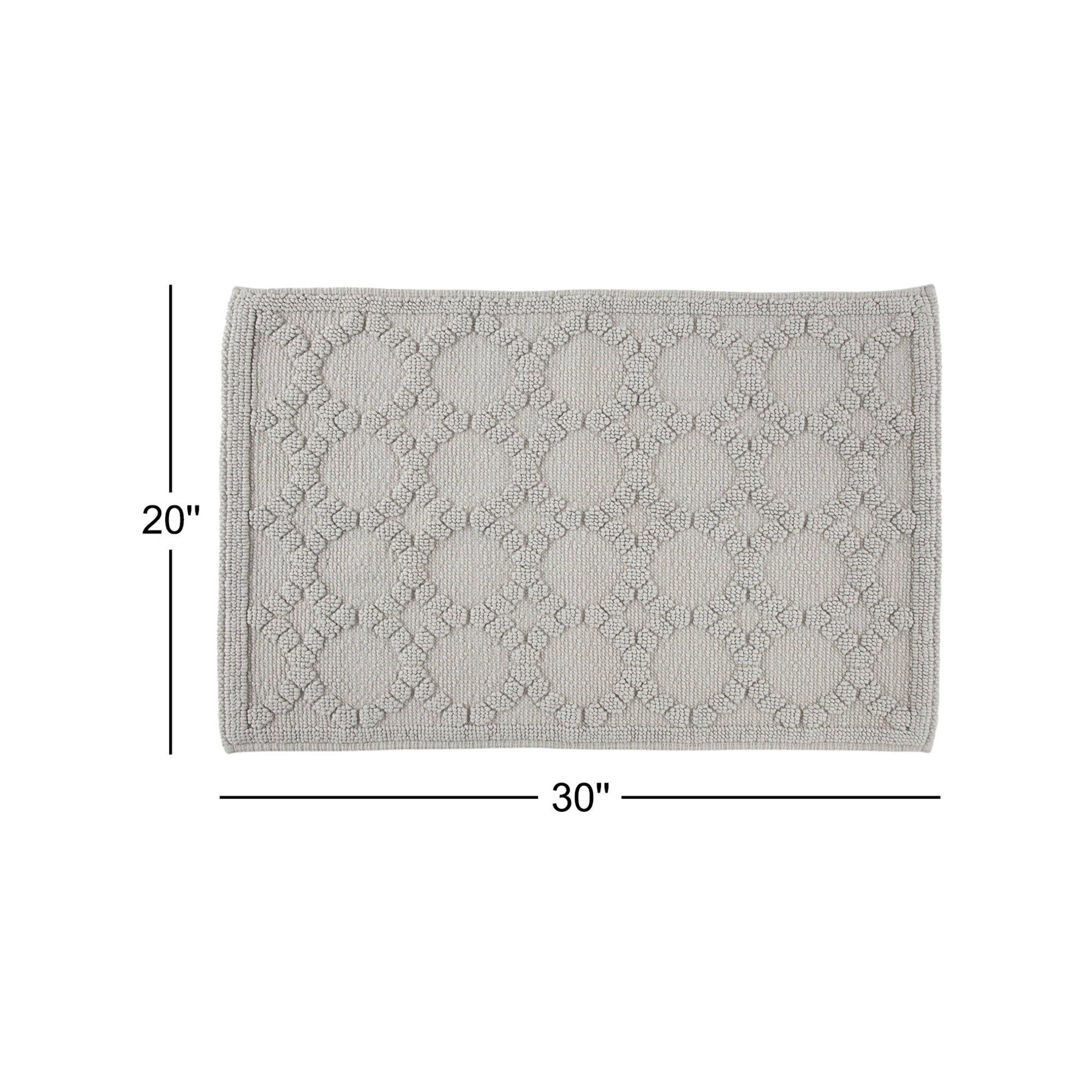 Clean Design Home Anti-Allergen 100% Cotton Savoy Geometric Non Slip Back Bath Rug