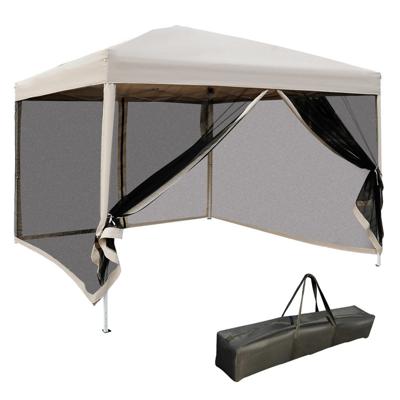 Zermeno 10' x 10' Pop Up Canopy Tent with Netting, Instant Screen House, Tents for Parties