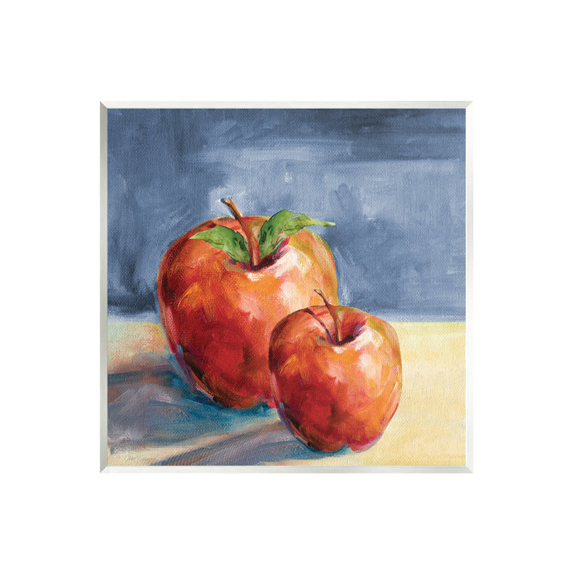 «Traditional Luscious Red Apples Table Table Still Life» par Carol Robinson - peinture sur panneau de fibres à densité moyenne