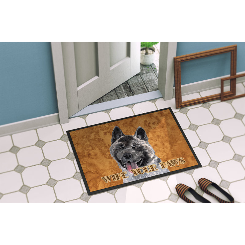 Tapis de porte d’intérieur anti-dérapant Akita, Rectangle 1 pi 6 po x 2 pi 3 po