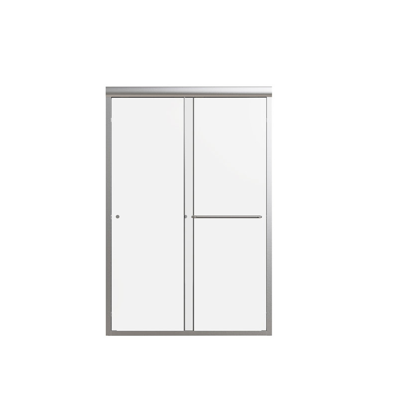 44"-48"W*72" H Semi-Frameless Double Sliding Shower Door, Bypass Shower Door, 1/4" (6mm) Thick SGCC Tempered Glass Door