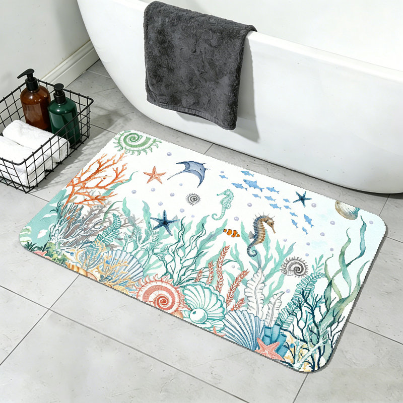 Tapis de bain minces antidérapants lavables à la machine, 20" W