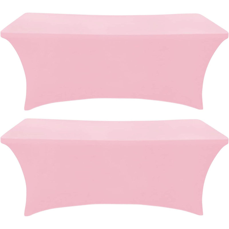 Ensemble de 2 nappes roses en nappe rectangulaire en tissu extensible Lycra 6 pi sans plis pour les salons de fête