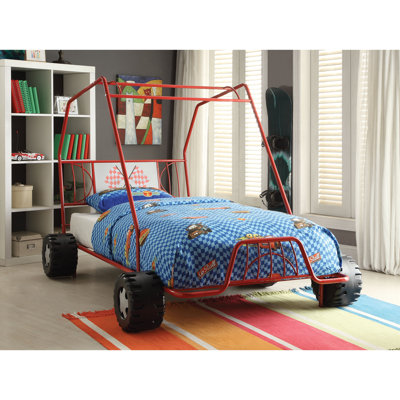 Xander Go Kart Red Finish Twin Bed for Playful & Functional Youth Bedrooms