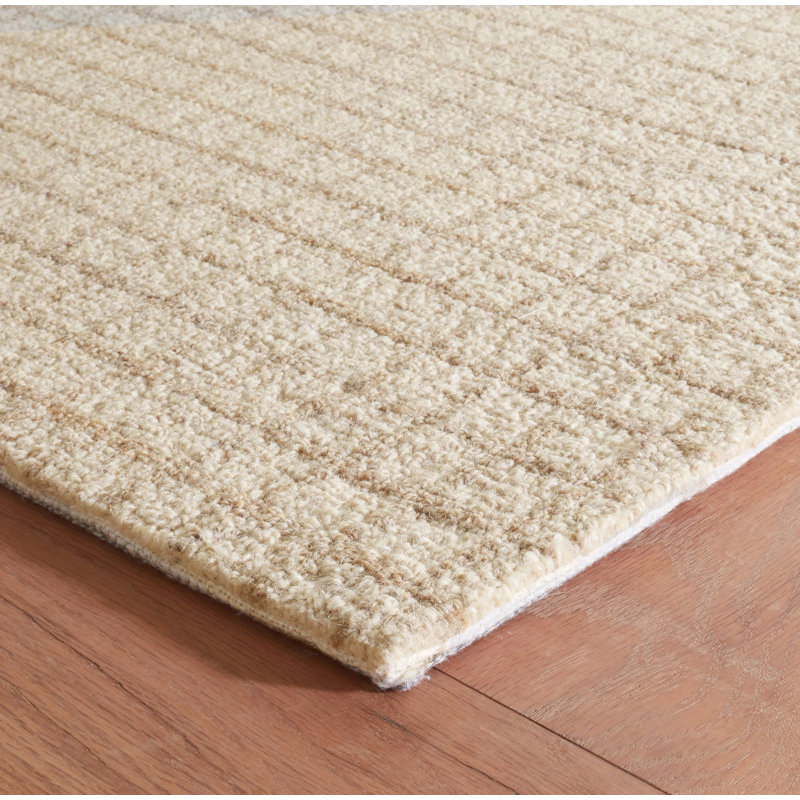 Conall Natural Hand Micro Hooked Wool Rug, Rectangle 7'6" x 9'6"