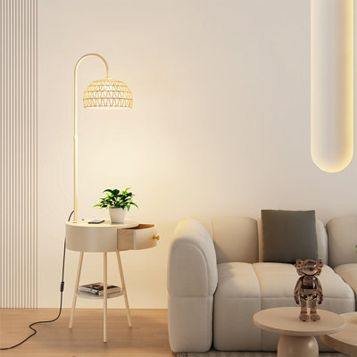 White Solid Wood + Iron Free form Floor Lamps