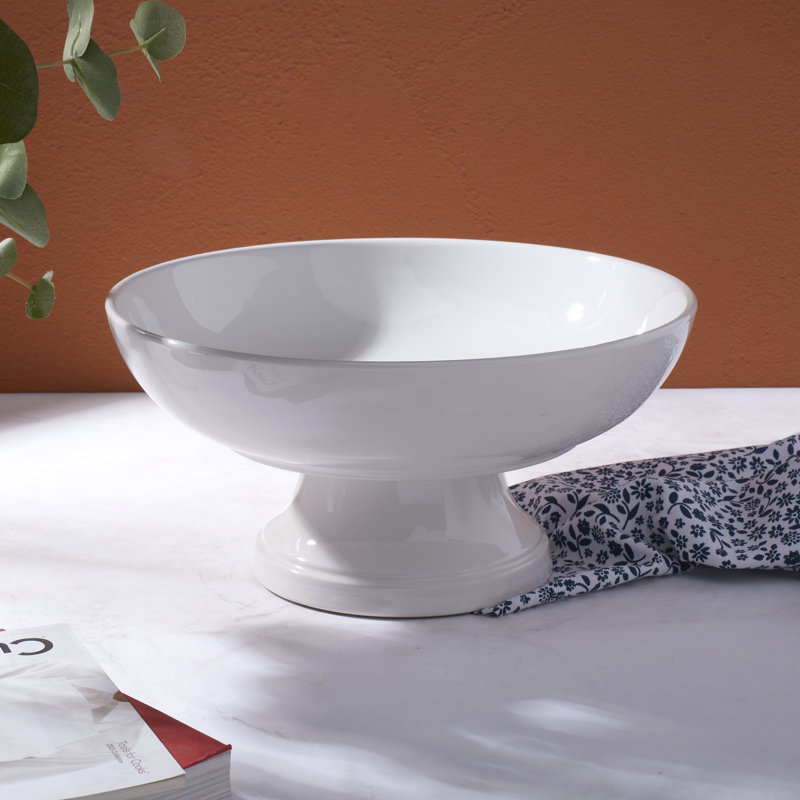 Denmark Tools for Cooks 9.5in Round Ceramic Serving Bowl White Bistro