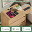 Table de bout en bois naturel, table de chevet de 25 po avec station de charge et 3 tiroirs, table d'appoint incurvée-1435342417-1435342414