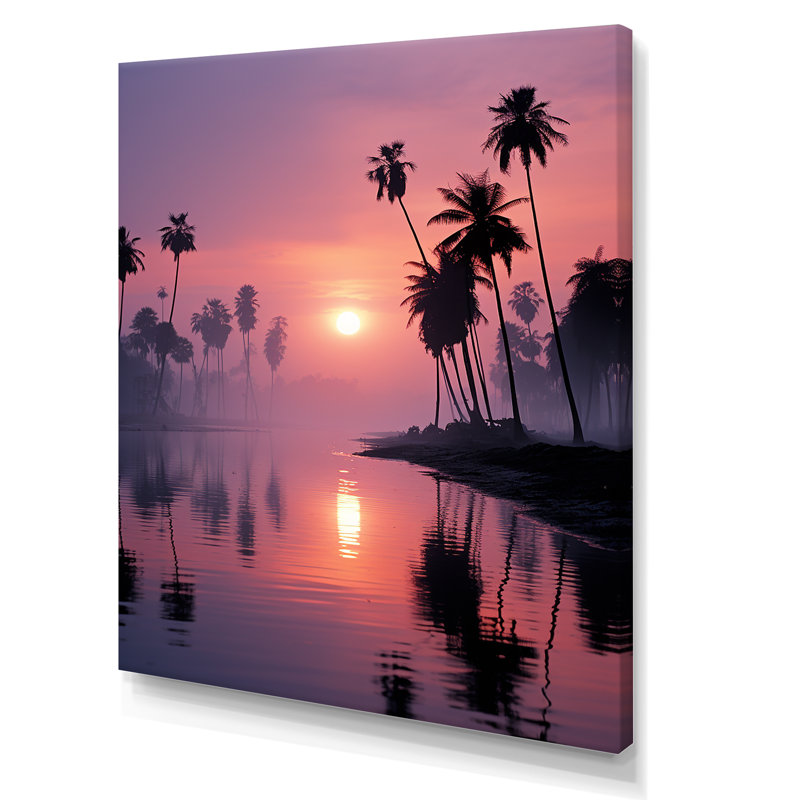 «Lavender Lagoon At Sunset I», reproduction sur toile, Toile tendue, H 32 po x l 16 po x P 1 po