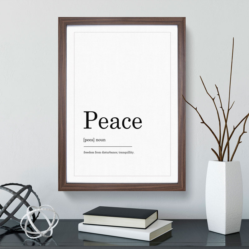Definition of Peace - Framed Print, 36cm H x 27cm W x 2cm D, Walnut