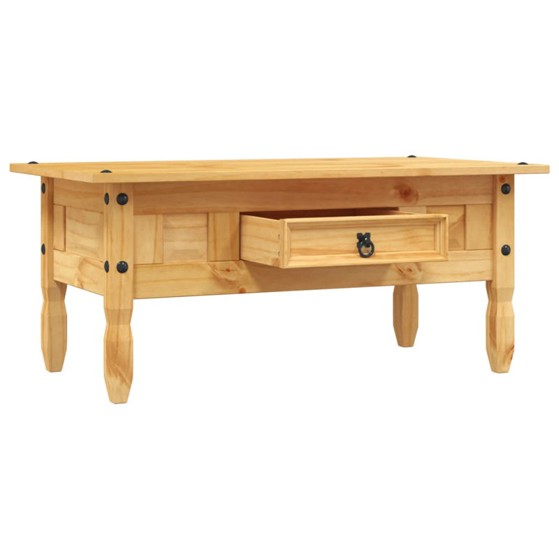 Solid Wood Frame Single Coffee Table with Storage