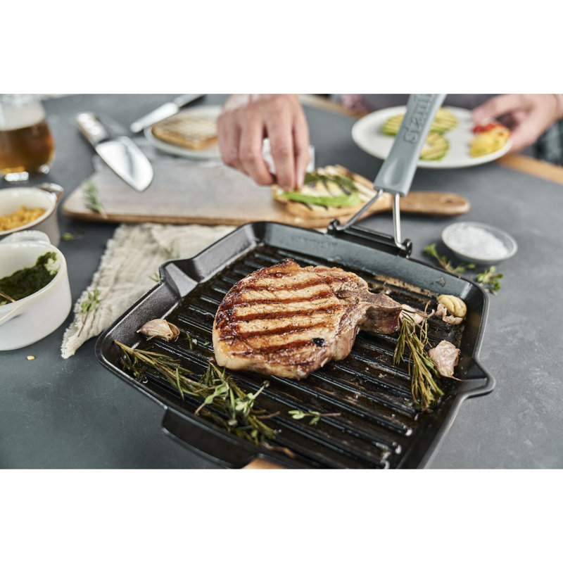 9.45 in. Cast Iron Square Grill Pan