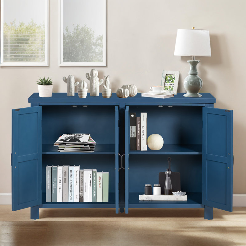 4-Door Storage Sideboard with Adjustable Shelves, Navy