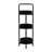  3 Tiers Tray Tables Paper Rope Woven Side Table, Oval Storage Basket Small Shelves (Black)-201684539