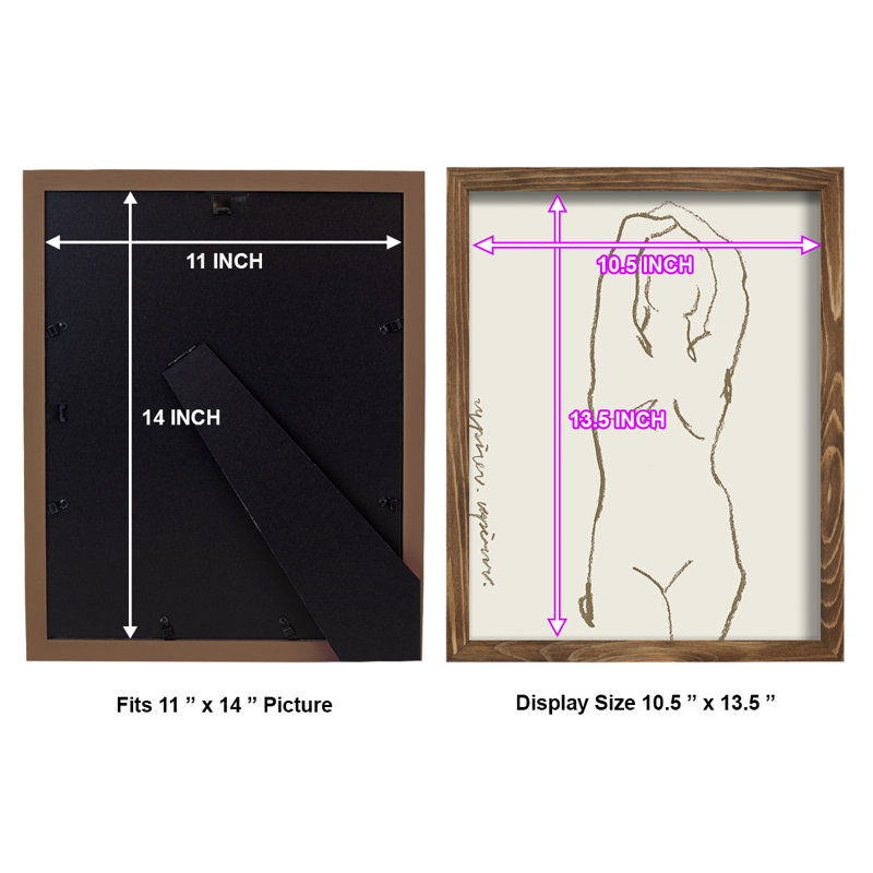 Toi et moi I, impression sur papier, H 6 po x l 4 po x P 1 po, Cadre noyer