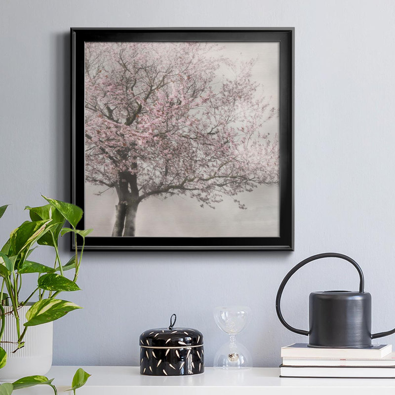 «Blush in the Wind I», peinture sur toile encadrée, H 34,5 po x l 34,5 po x P 1,5 po, Cadre noir