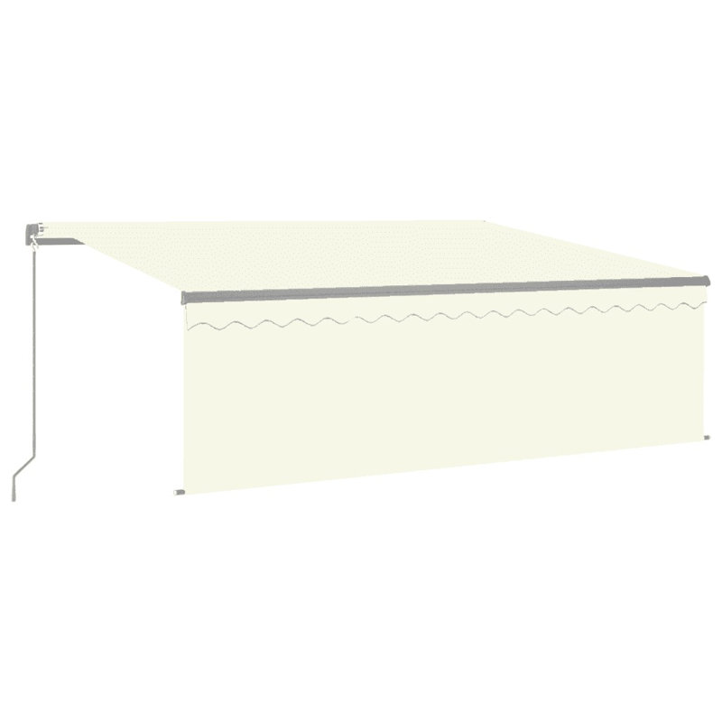 Dakota Fields Polyester Yellow/White Cover Retractable Patio Awning, 400cm W x 300cm D, Cream, Solid Colour