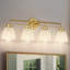 Luminaire de salle de bain 28 po à 4 lumières de style moderne Mid-Century avec verre givré 28 po-961897923