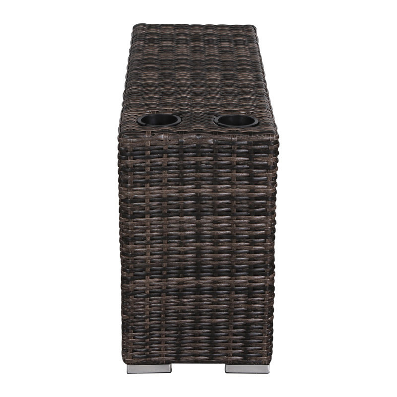 Arelys Wicker Fully Assembled 4 - Person Seating Group with Cushions, Brown , Sunbrella Canvas