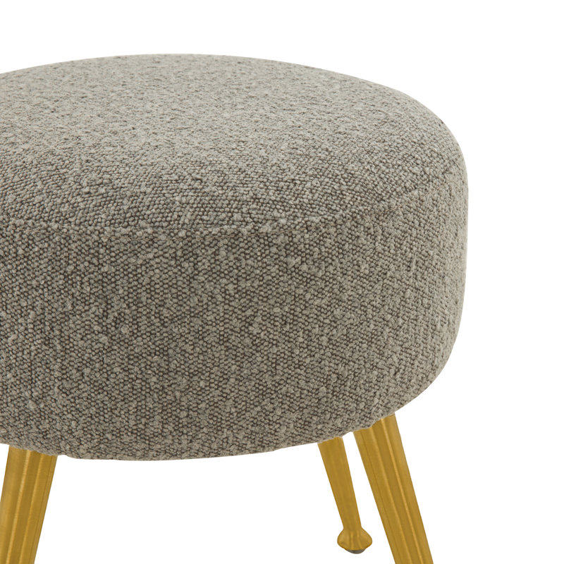 Loranzo 19.7" Wide Round Standard Ottoman, Light Gray