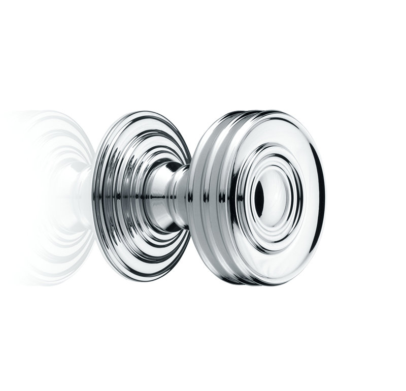 Bouton rond Bordeaux de 1 1/4 po de diamètre, Chrome brillant, H 0,98 po x l 0,98 po x P 0,98 po