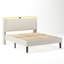 Luxurious Platform Bed Frame With Upholstered Headboard And Wooden Slats Support, Offering Unparalleled Comfort And Style.-49475886