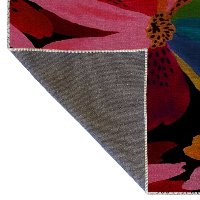 Tapis en polypropylène à motif floral rose Senikka, Rectangle 5 pi 1 po x 8 pi 6 po