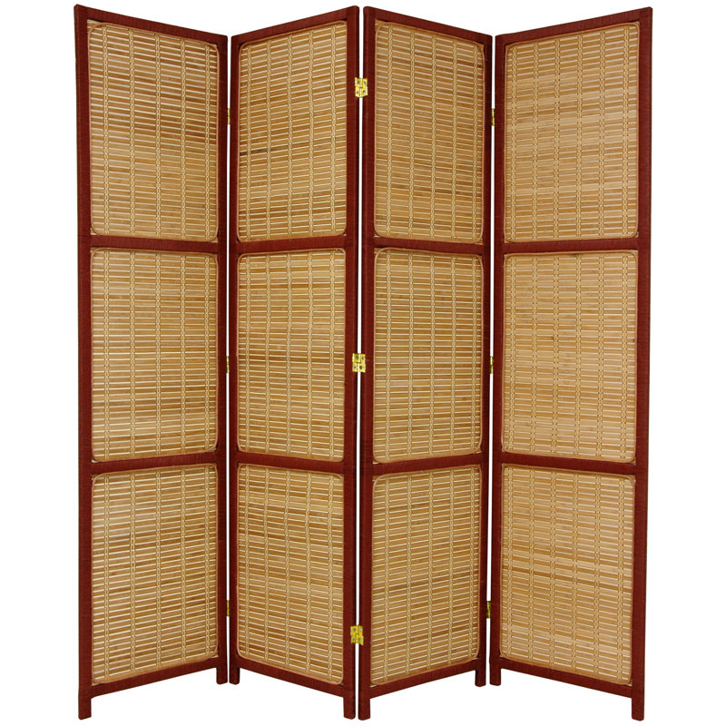 Window Accent Room Divider, Red Brown, 4