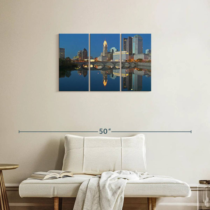 Columbus Twilight Reflection, 20" H x 33" W