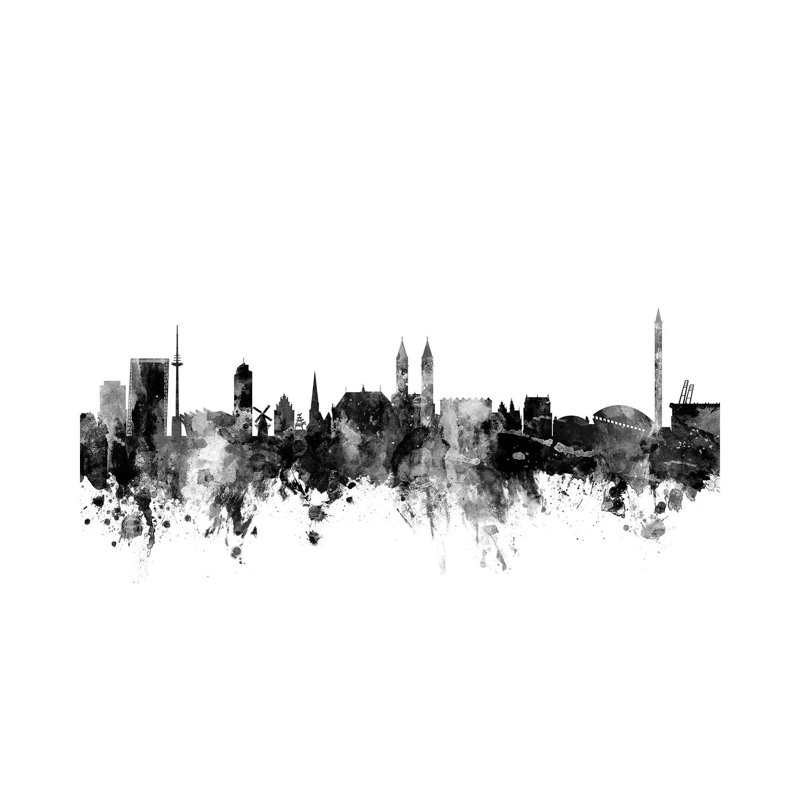Bremen, Germany In Black & White by Michael Tompsett - Wrapped Canvas Gallery-Wrapped Canvas Giclée