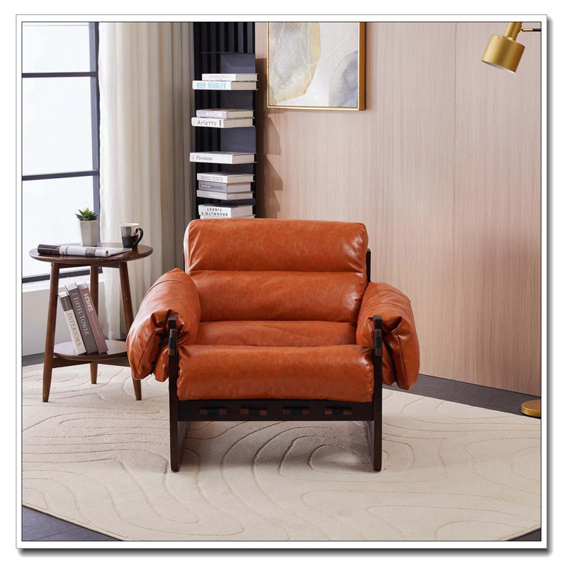 Chaise longue de style médiéval moderne, Orange rétro