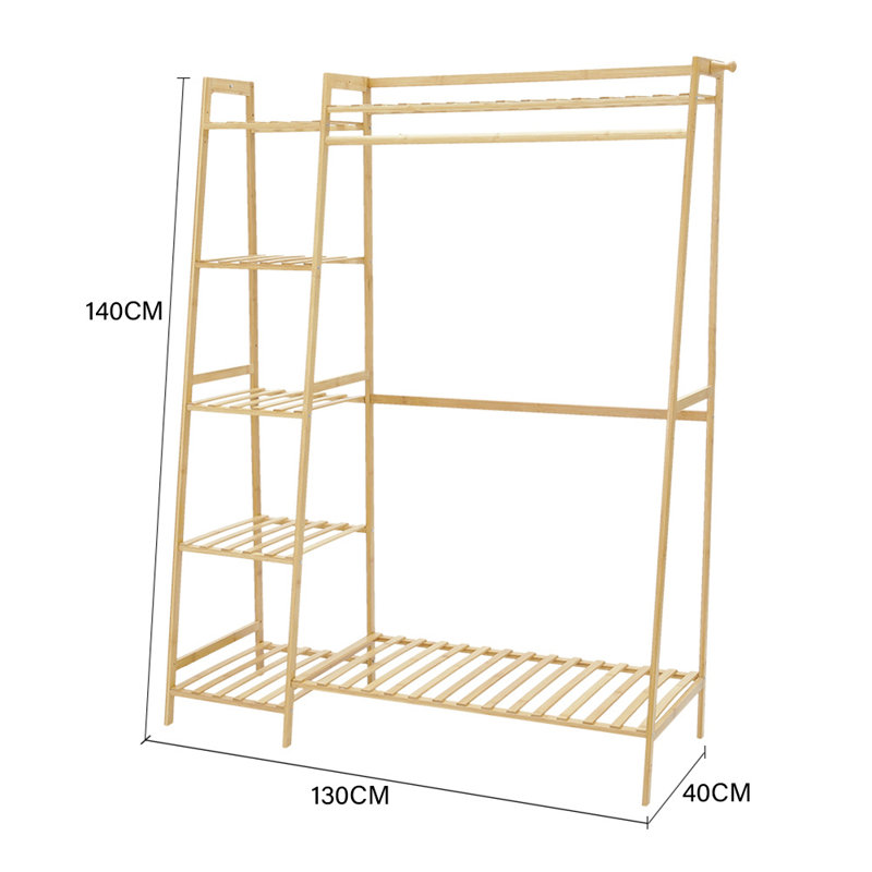 Aderhold 130cm Clothing Rack, Natural