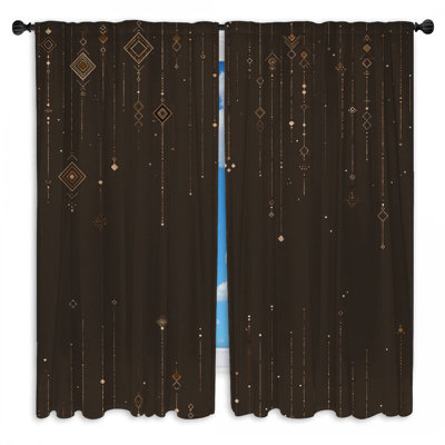 Geometric Shapes Window Curtains  Abstract Sheer & Room Darkening - 2 Panels