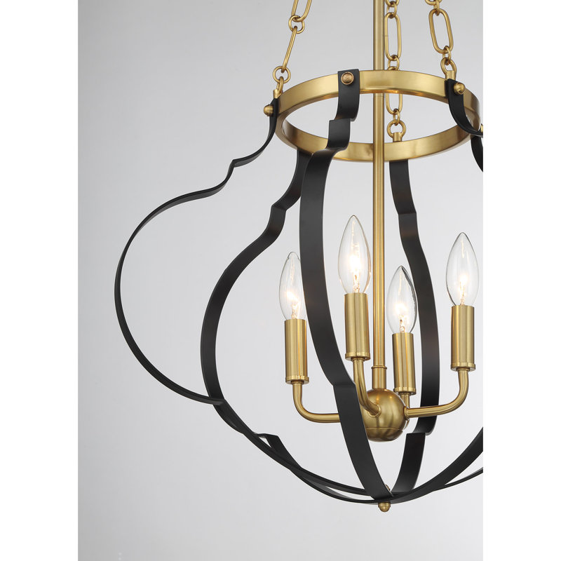Mercer 4-Light Pendant in Brass/Black, Brass/Black